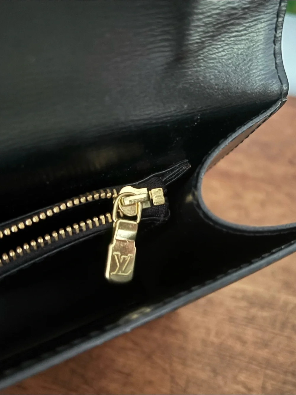 Authentic Louis Vuitton Black Epi Leather Malesherbes Handbag with brass hdwre - Picture 12 of 16